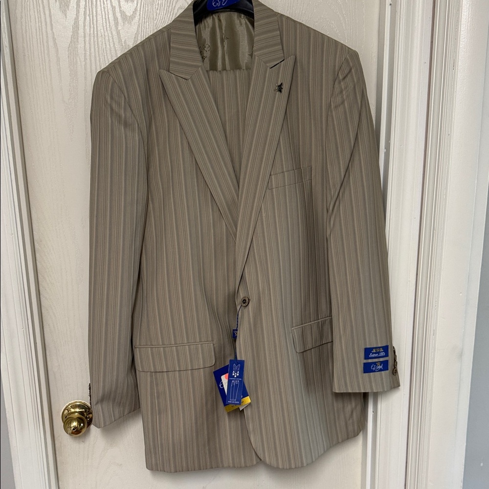 Elegant Beige Striped Blazer
